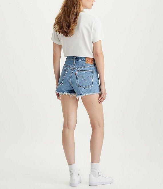 Levi's® 501® Original High-Rise Destructed Frayed Hem Denim Shorts Product Image