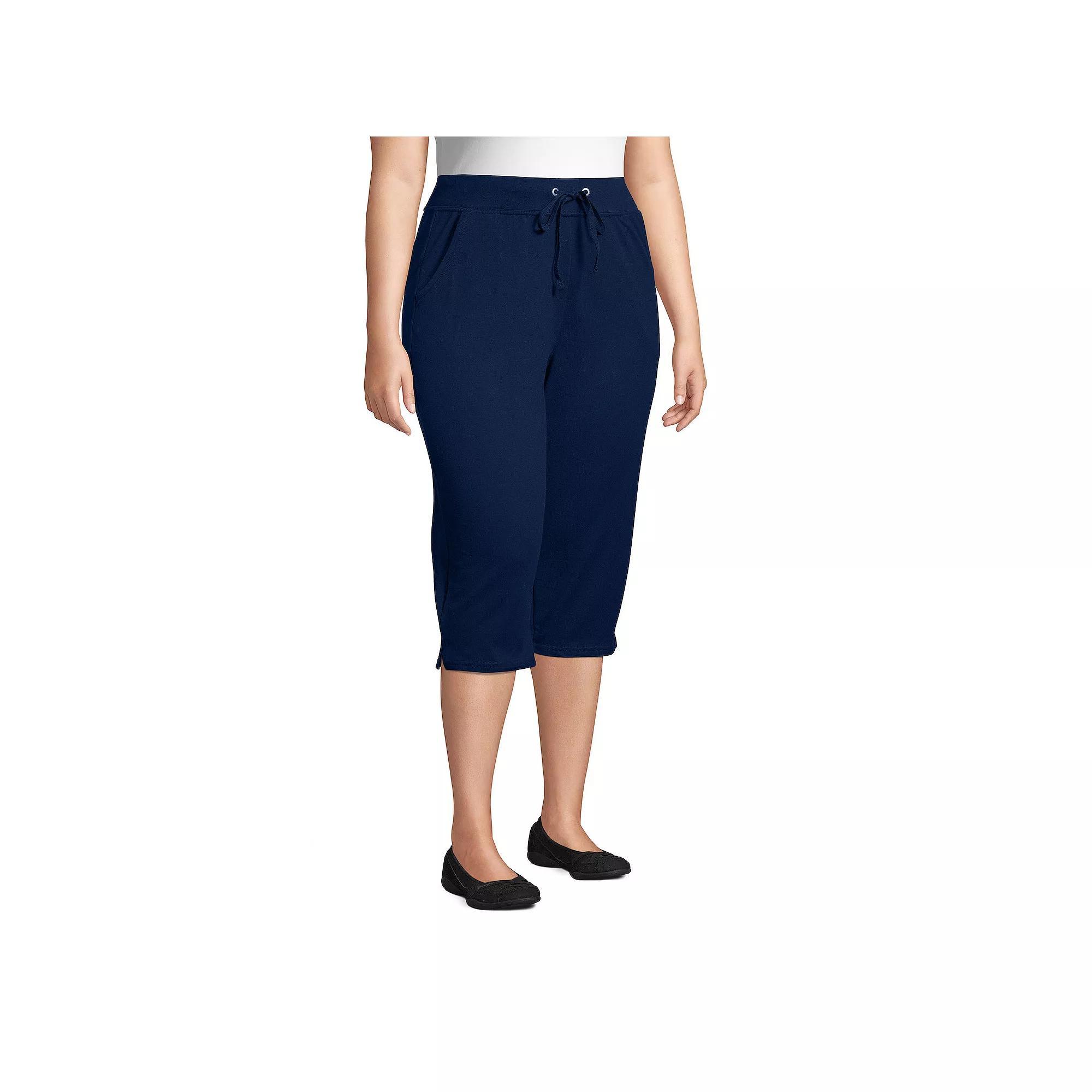 Plus Size Just My Size French Terry Capris, Womens Blue Product Image