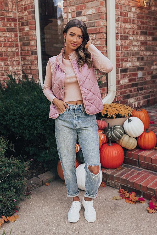 Campfire Stories Quilted Vest in Blush Product Image