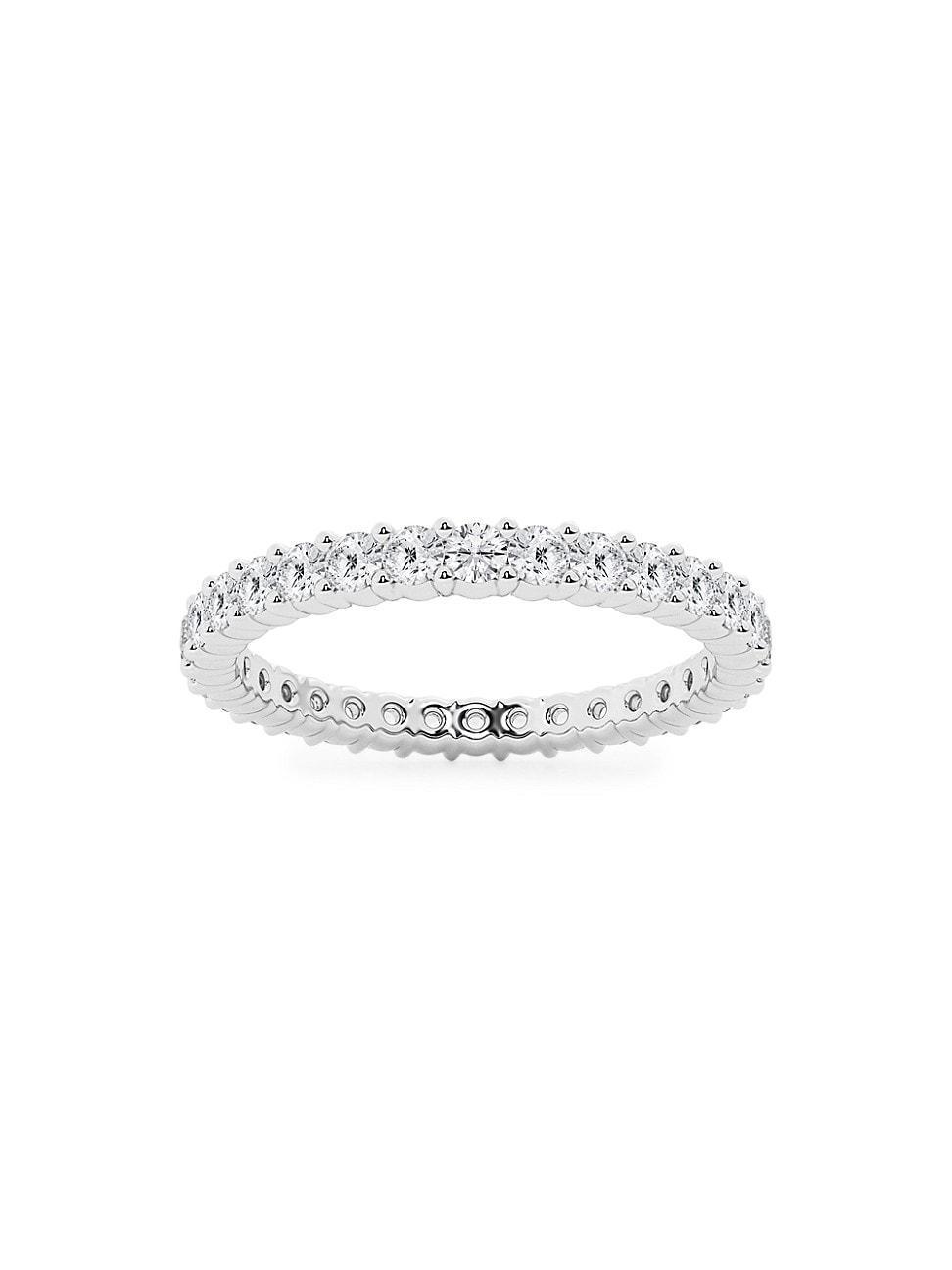 Womens 14K White Gold & Round Lab-Grown Diamond Shared-Prong Eternity Band/1.00-5.00 TCW Product Image