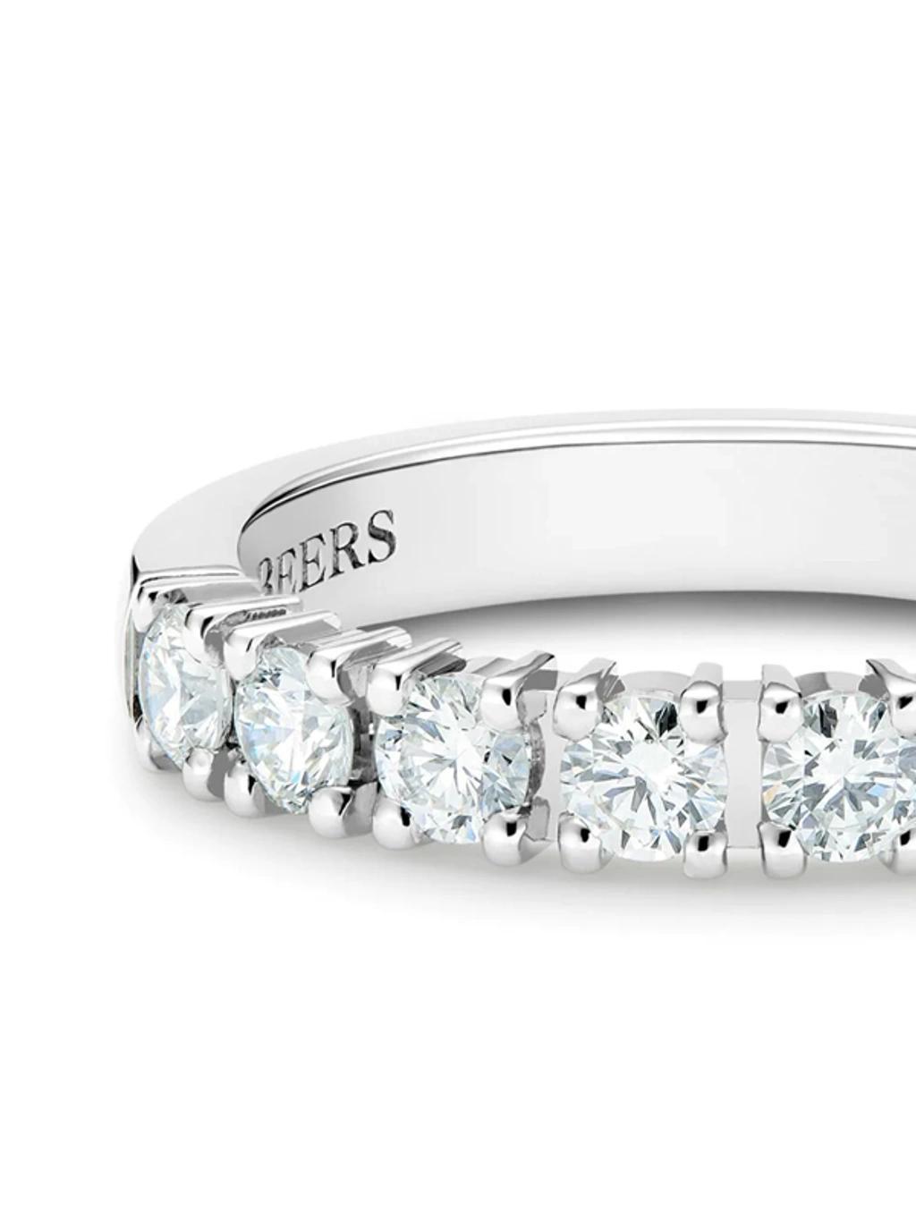 DE BEERS Platinum Db Classic Half Diamond Eternity Band In Silver Product Image