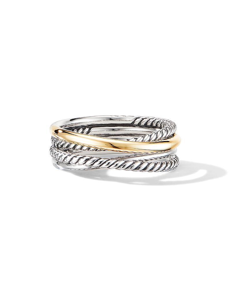 Crossover Band Ring in Silver with 18K Gold, 6.8mm Product Image