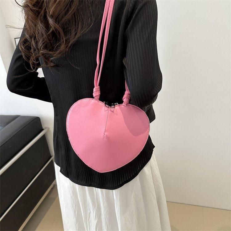 Lior Solid Color Heart Shape Shoulder Bag Product Image