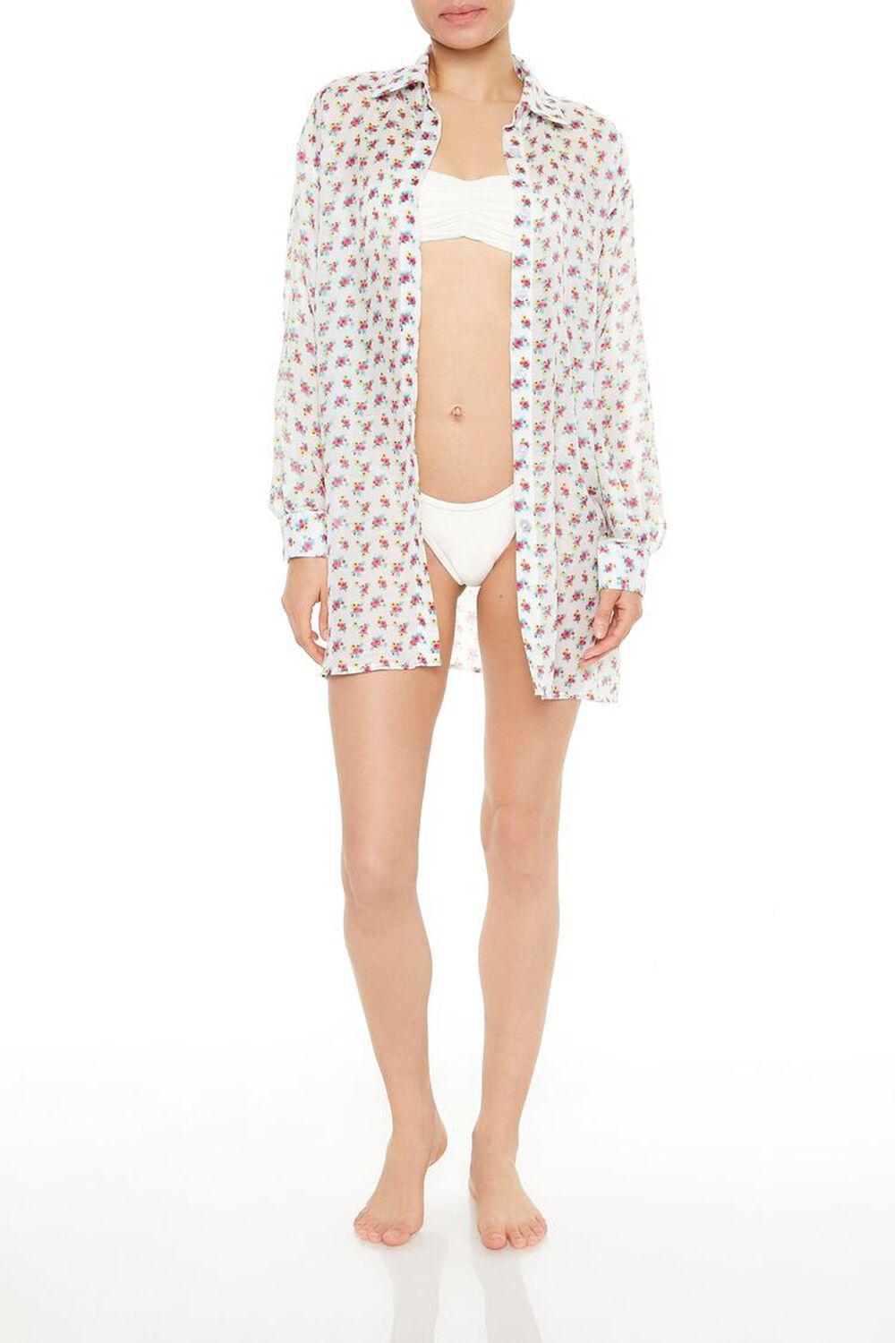 Floral Swim Cover-Up Shirt Dress | Forever 21 Product Image