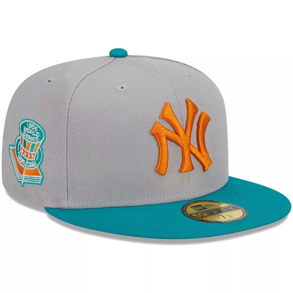 Men's New Era Gray/Teal New York Yankees  59FIFTY Fitted Hat, Size: 7 1/2, Grey Product Image