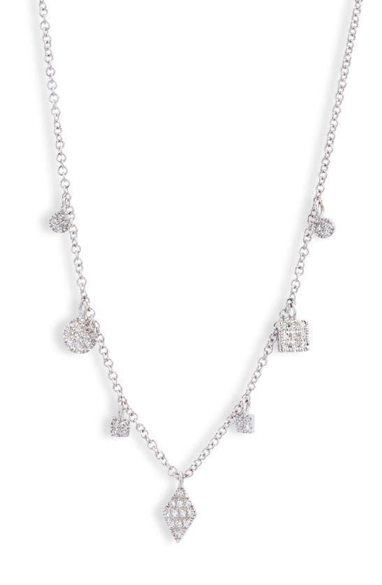 MEIRA T Diamond Charms Necklace In White Gold Product Image