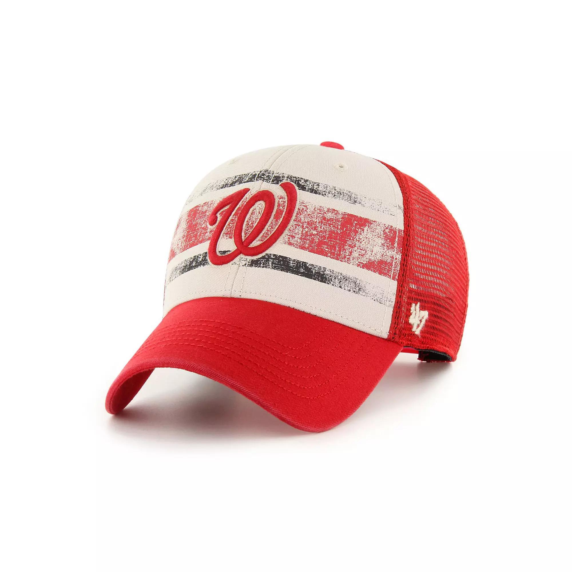 Men's '47 Red Washington Nationals Breakout MVP Trucker Adjustable Hat Product Image