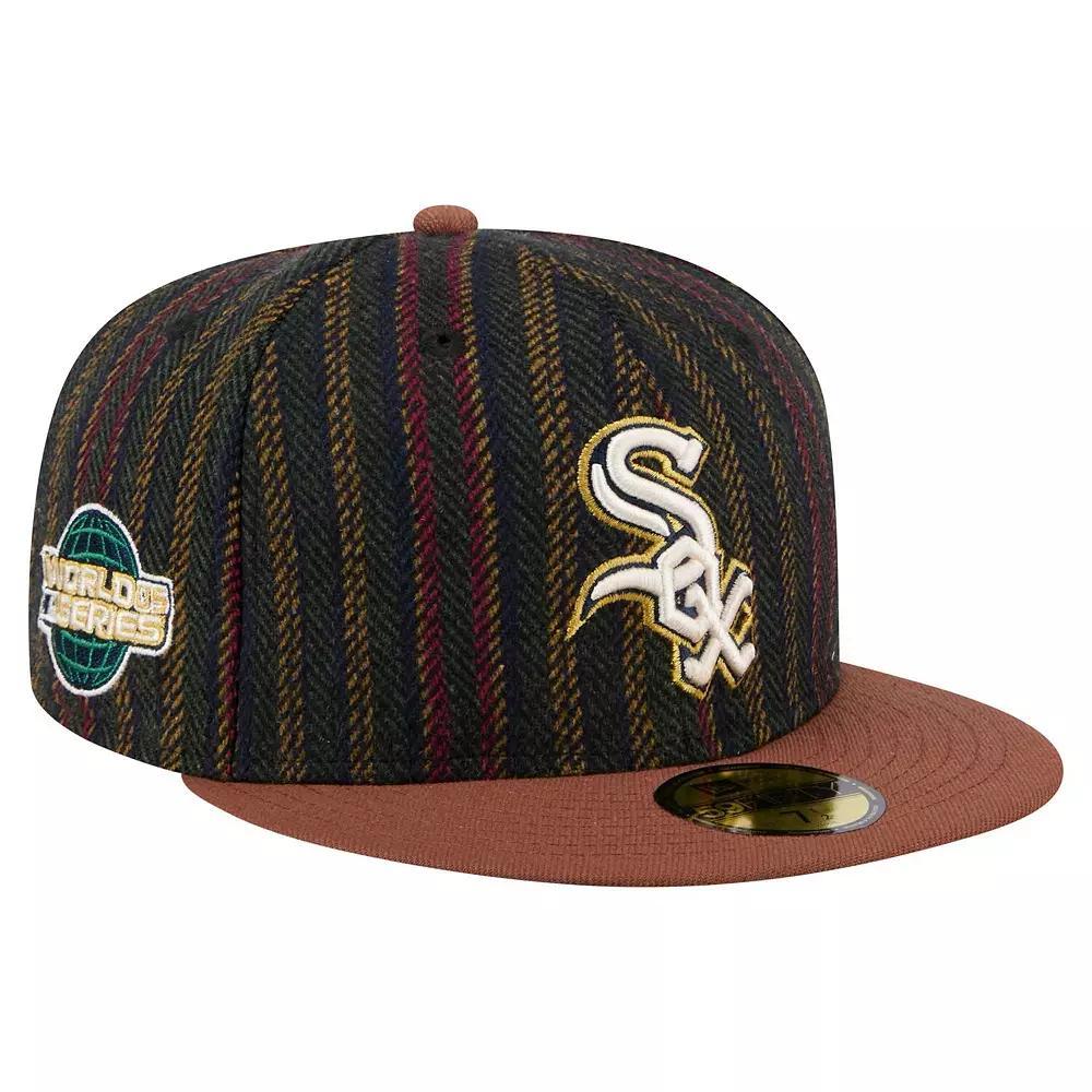 Men's New Era  Brown Chicago White Sox Vintage Herringbone 59FIFTY Fitted Hat, Size: 7 1/2 Product Image