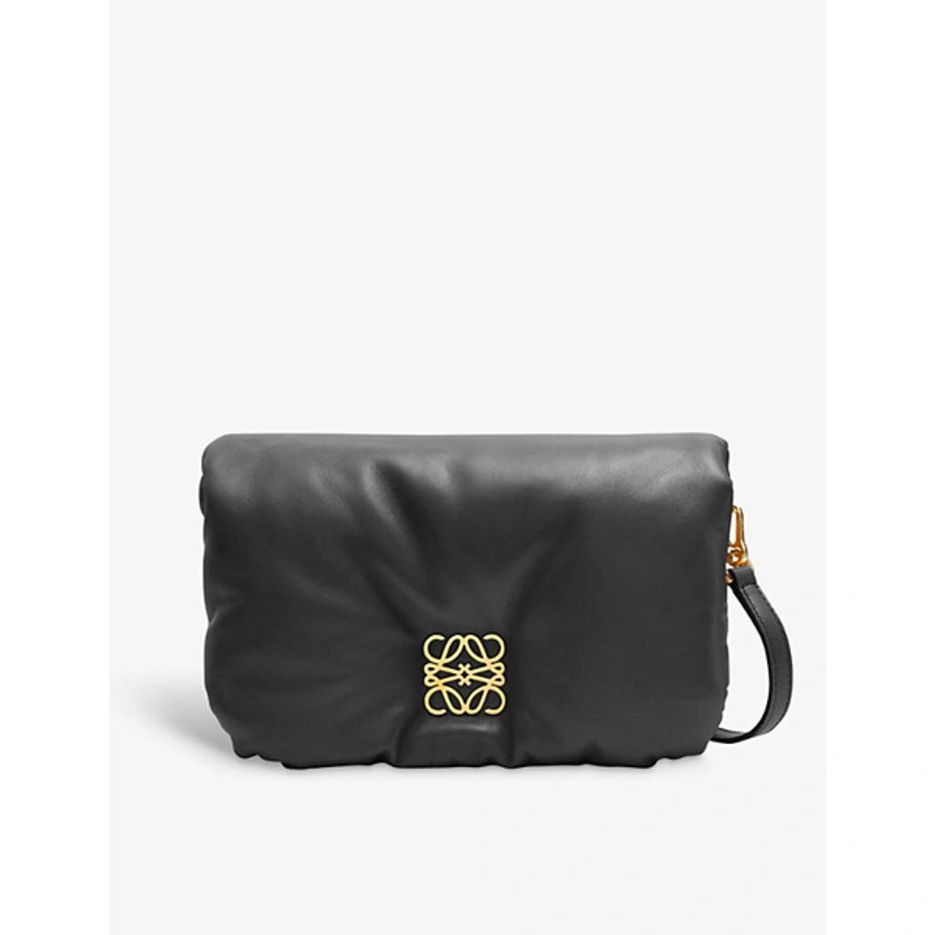 LOEWE Goya Puffer Mini Leather Shoulder Bag In Black Product Image