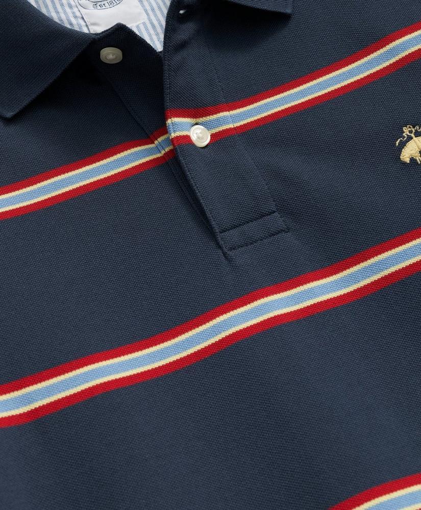 Golden Fleece® Multi Striped Long Sleeve Polo in Supima® Cotton Product Image