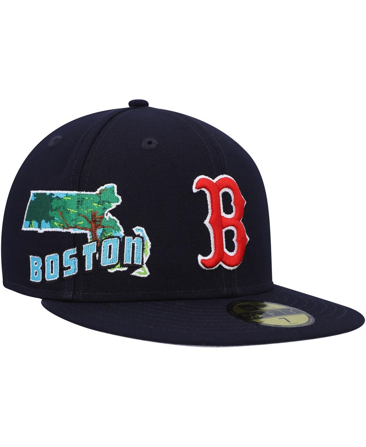 Mens New Era Boston Red Sox Stateview 59FIFTY Fitted Hat Blue Product Image