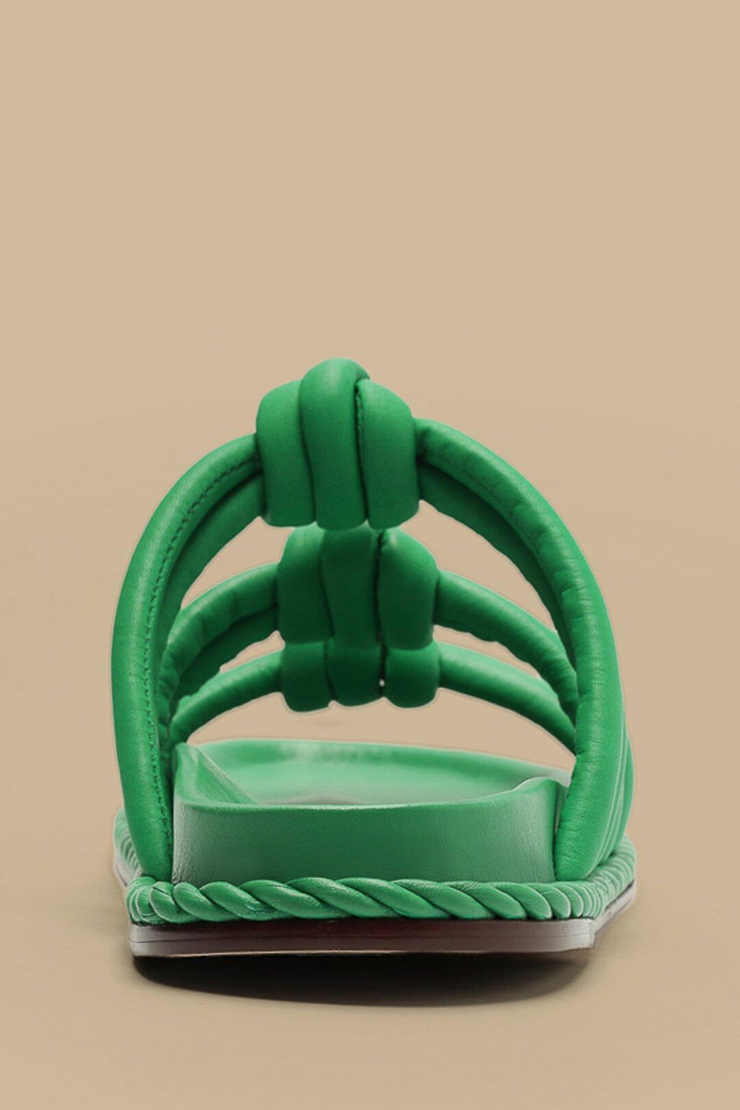 Green Tie Flat Sandal Product Image