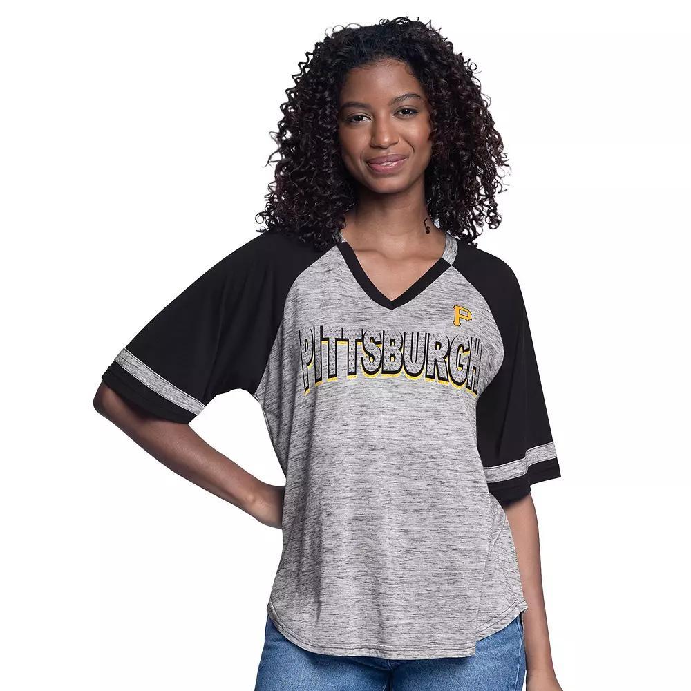Women's G-III 4Her by Carl Banks  Navy Milwaukee Brewers Hall of Fame Raglan Oversized Half-Sleeve Top, Size: Small, Blue Product Image