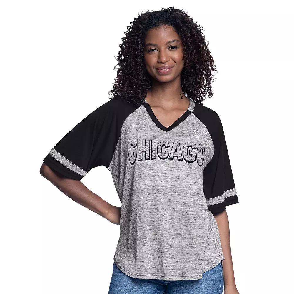 Women's G-III 4Her by Carl Banks Black Chicago White Sox Hall of Fame Raglan Over Product Image