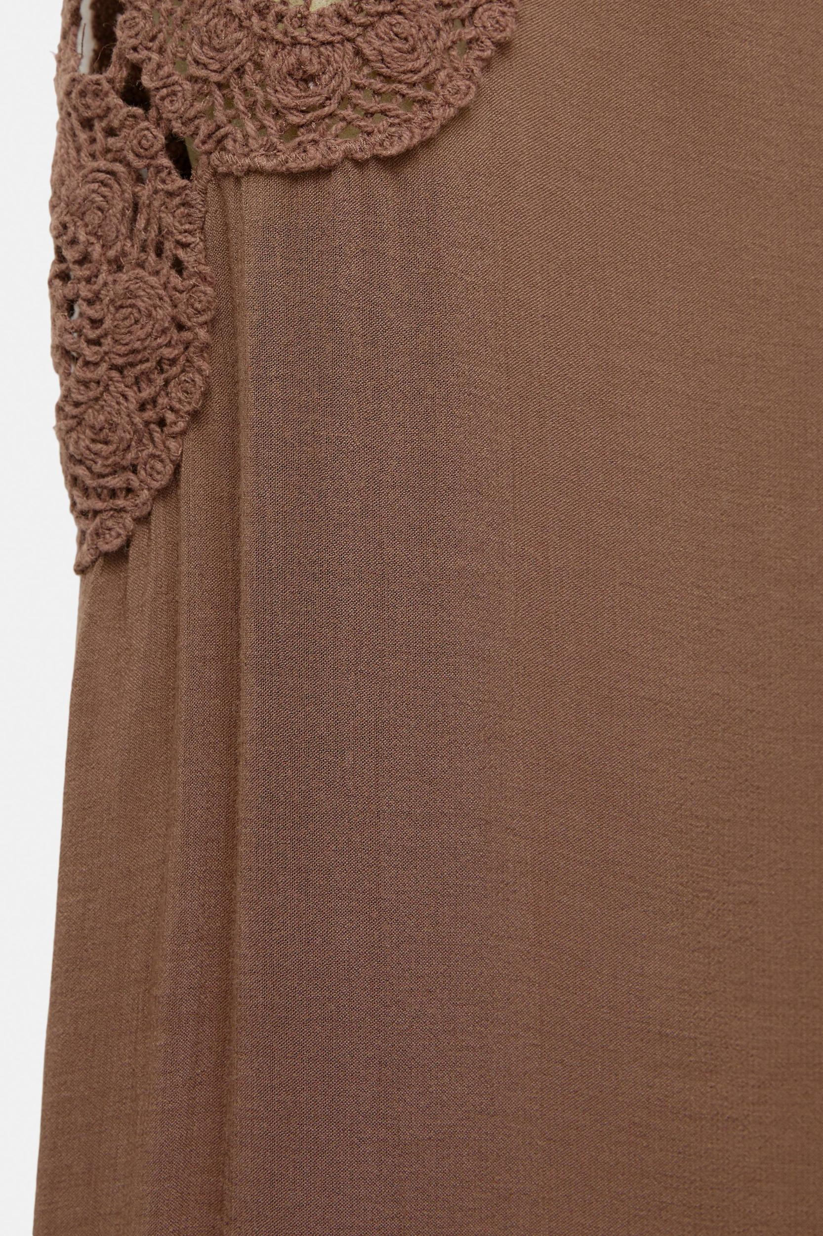 Rustic crochet embroidered trousers Product Image