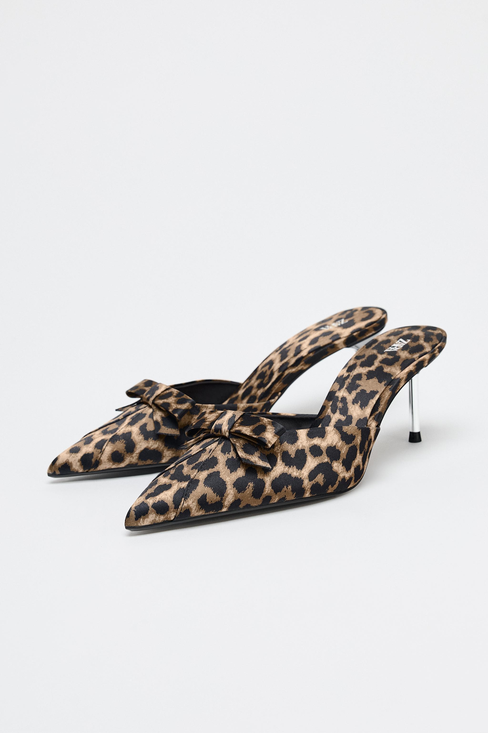 ANIMAL PRINT BOW HIGH HEEL MULES Product Image