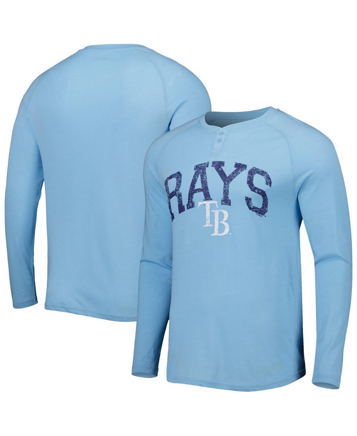 Mens Concepts Sport Blue Tampa Bay Rays Inertia Raglan Long Sleeve Henley T-Shirt Product Image