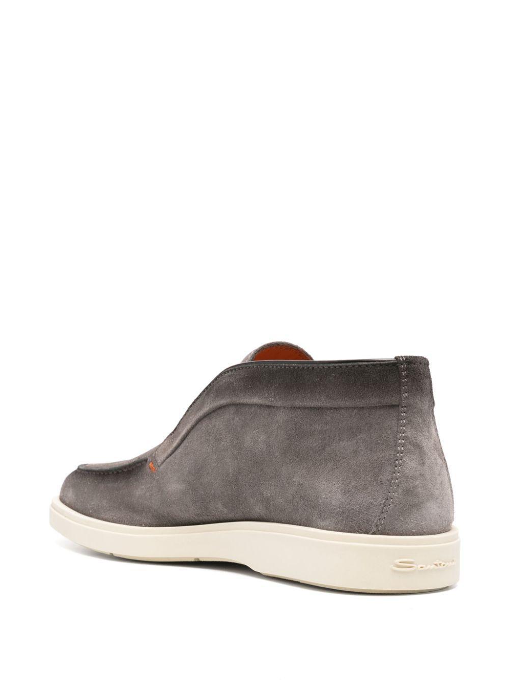 SANTONI Suede Desert Boots In Grau Product Image