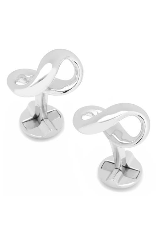 Mens Sterling Silver Infinity Cufflinks Product Image