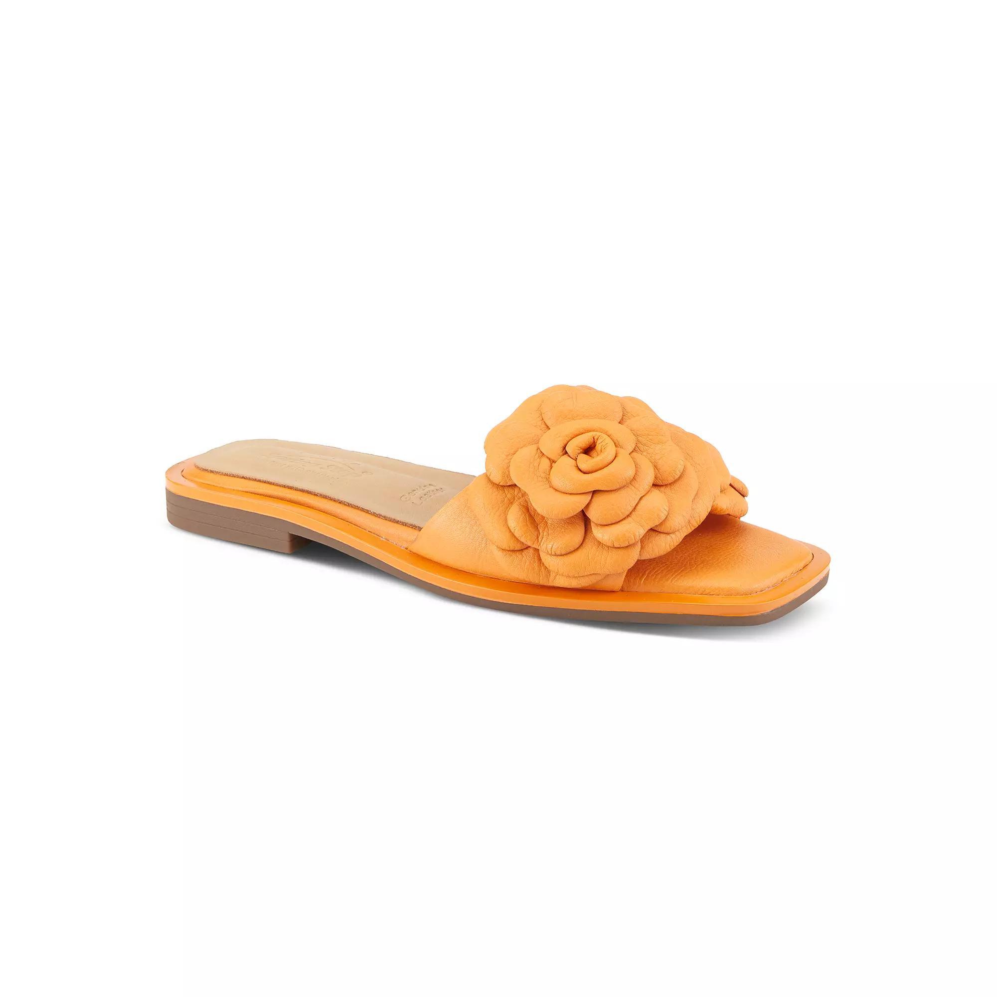 Spring Step Domonique Women's Leather Flower Slide Sandals,  Product Image