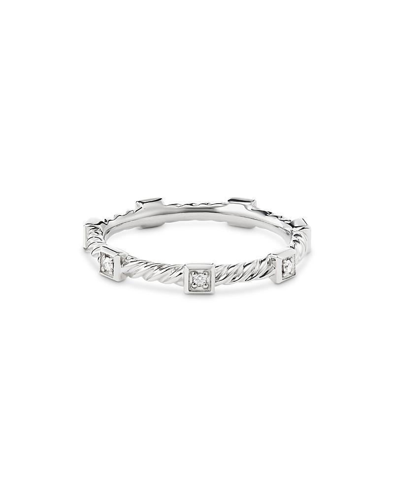 Womens Cable Collectibles 18K White Gold Diamond Stack Band Ring Product Image