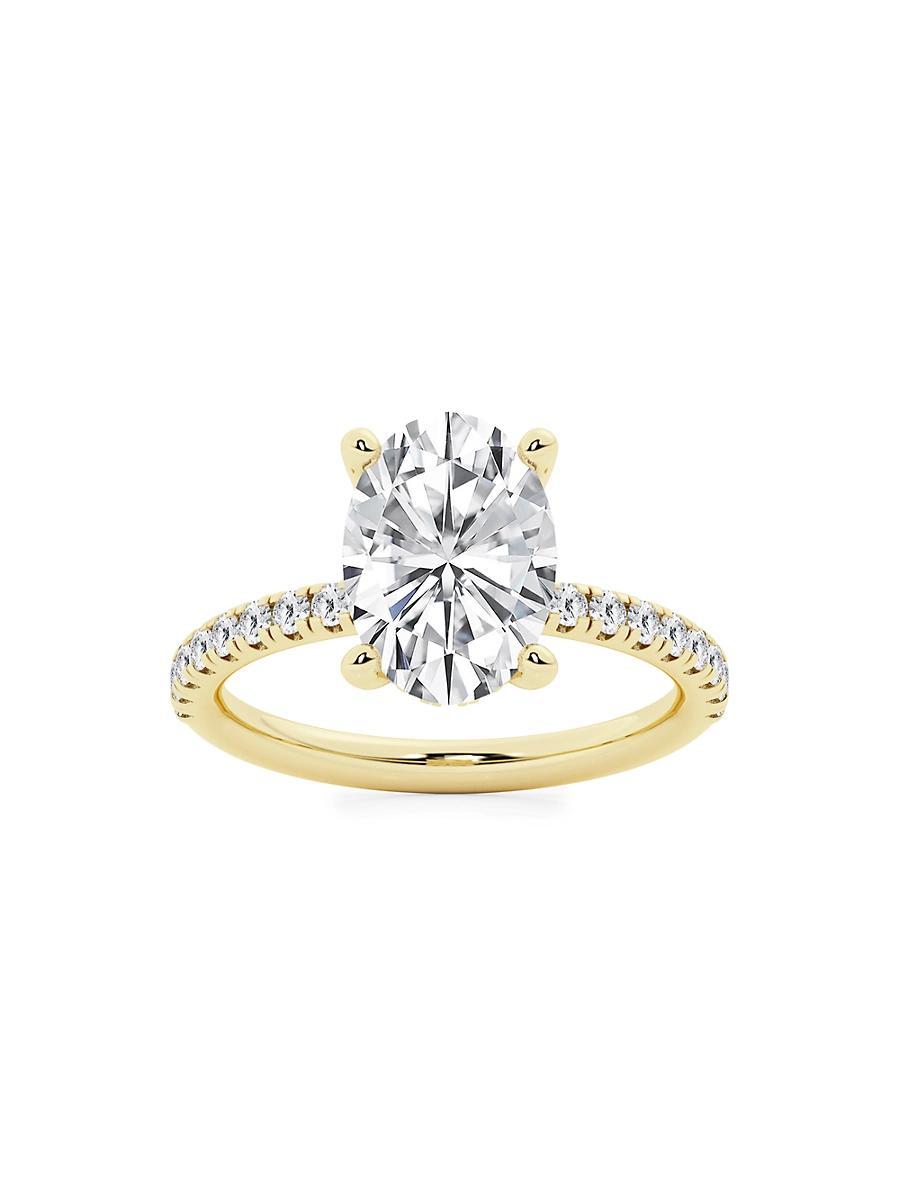 Womens 14K Yellow Gold & Oval Lab-Grown Diamond Hidden Halo Ring/0.80-3.41 TCW Product Image