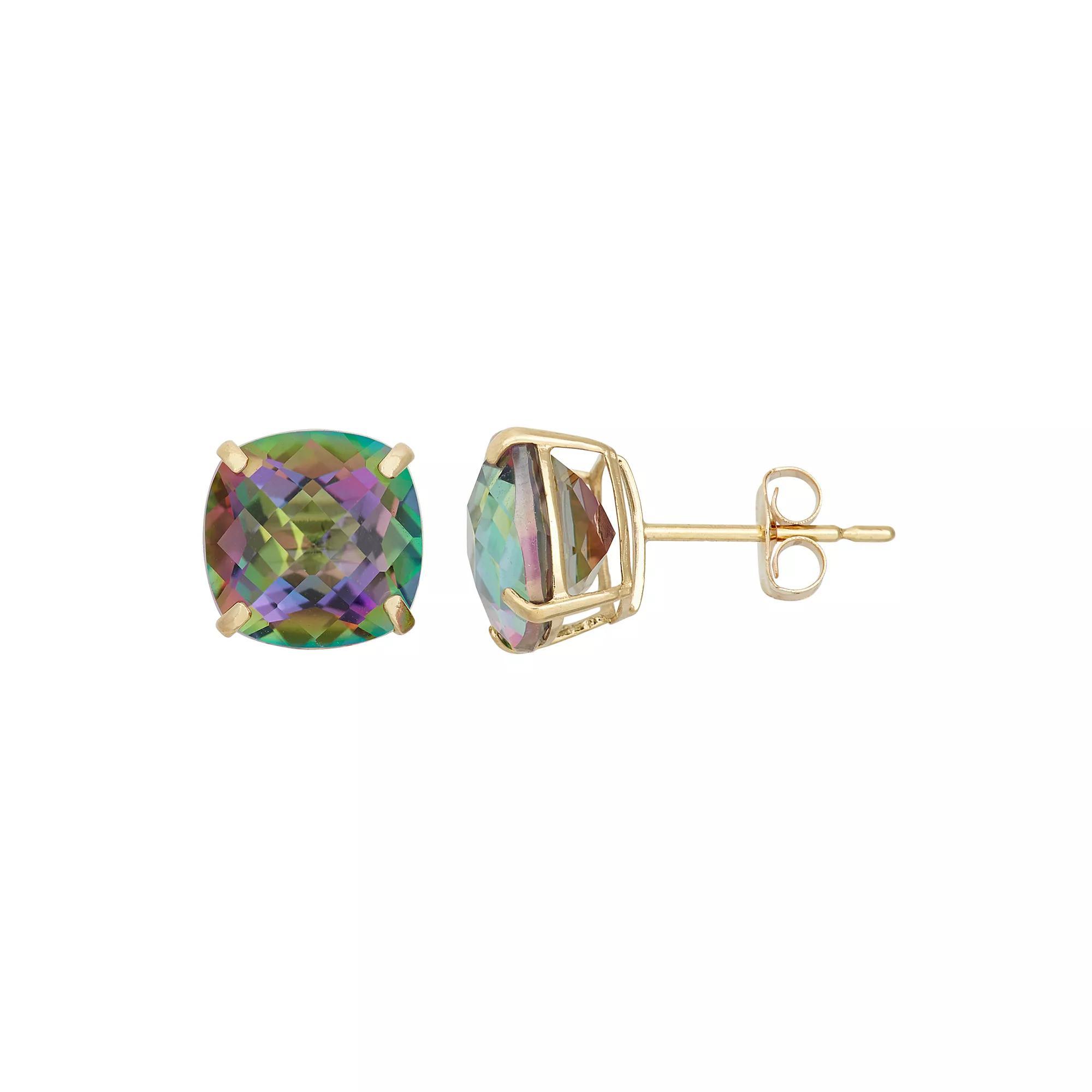 Designs by Gioelli Mystic Topaz 14k Gold Stud Earrings, Women's, Green Product Image