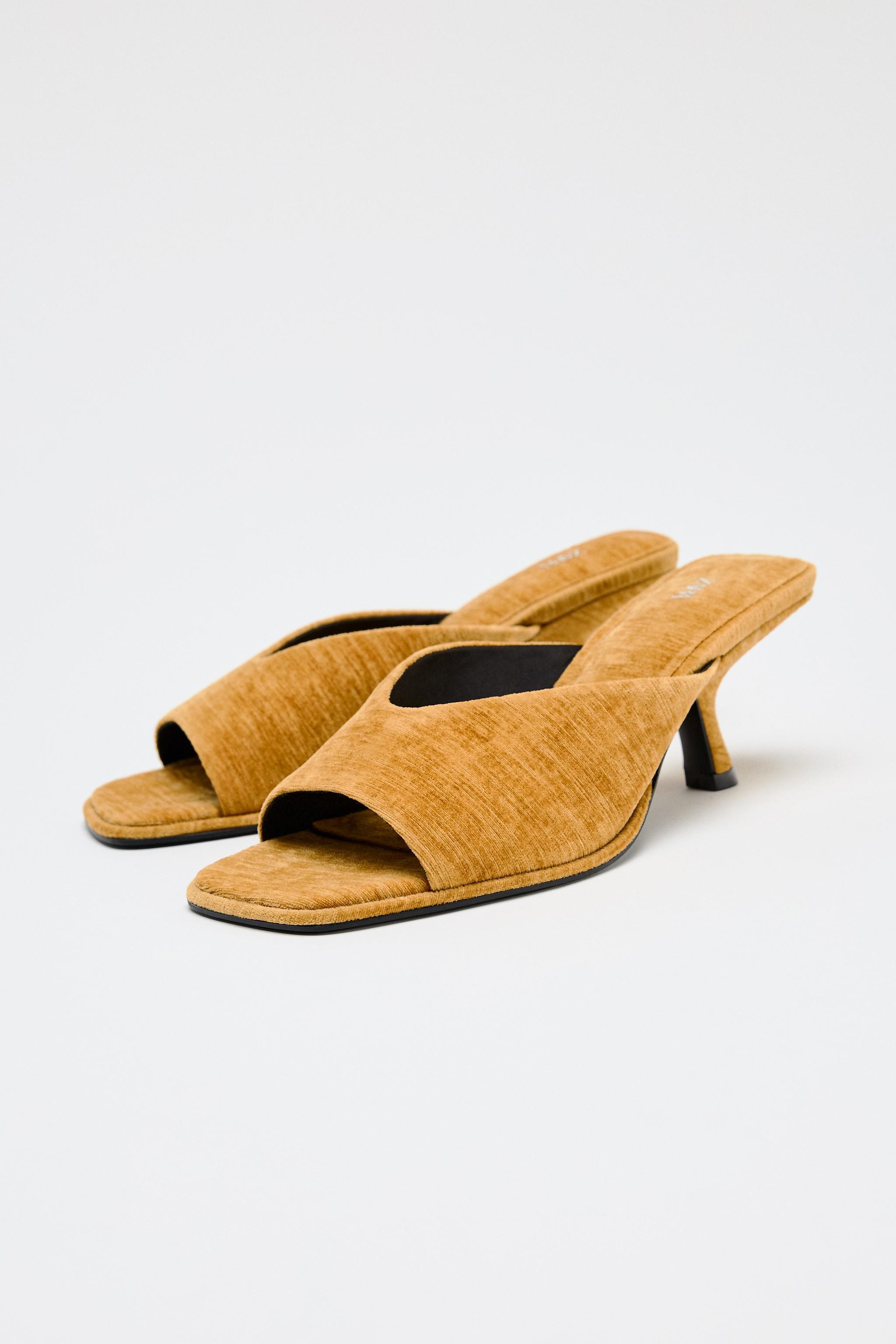 VELVET HEELED MULES Product Image