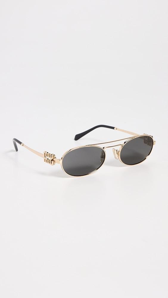 Miu Miu 54ZS Logo Oval Sunglasses | Shopbop Product Image