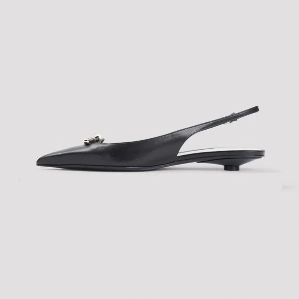 VALENTINO GARAVANI Woman Black Leather Ballerinas Product Image