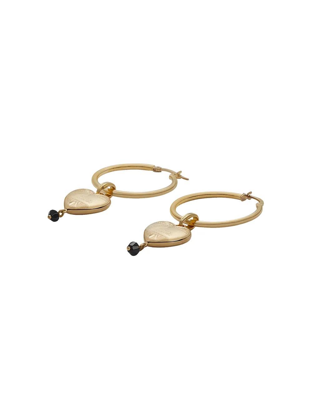 DOLCE & GABBANA Hoop Earrings With Heart Pendant In Gold Product Image