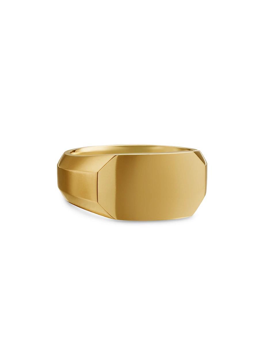 Mens Streamline Cigar Band Ring in 18K Yellow Gold, 10.5MM Product Image