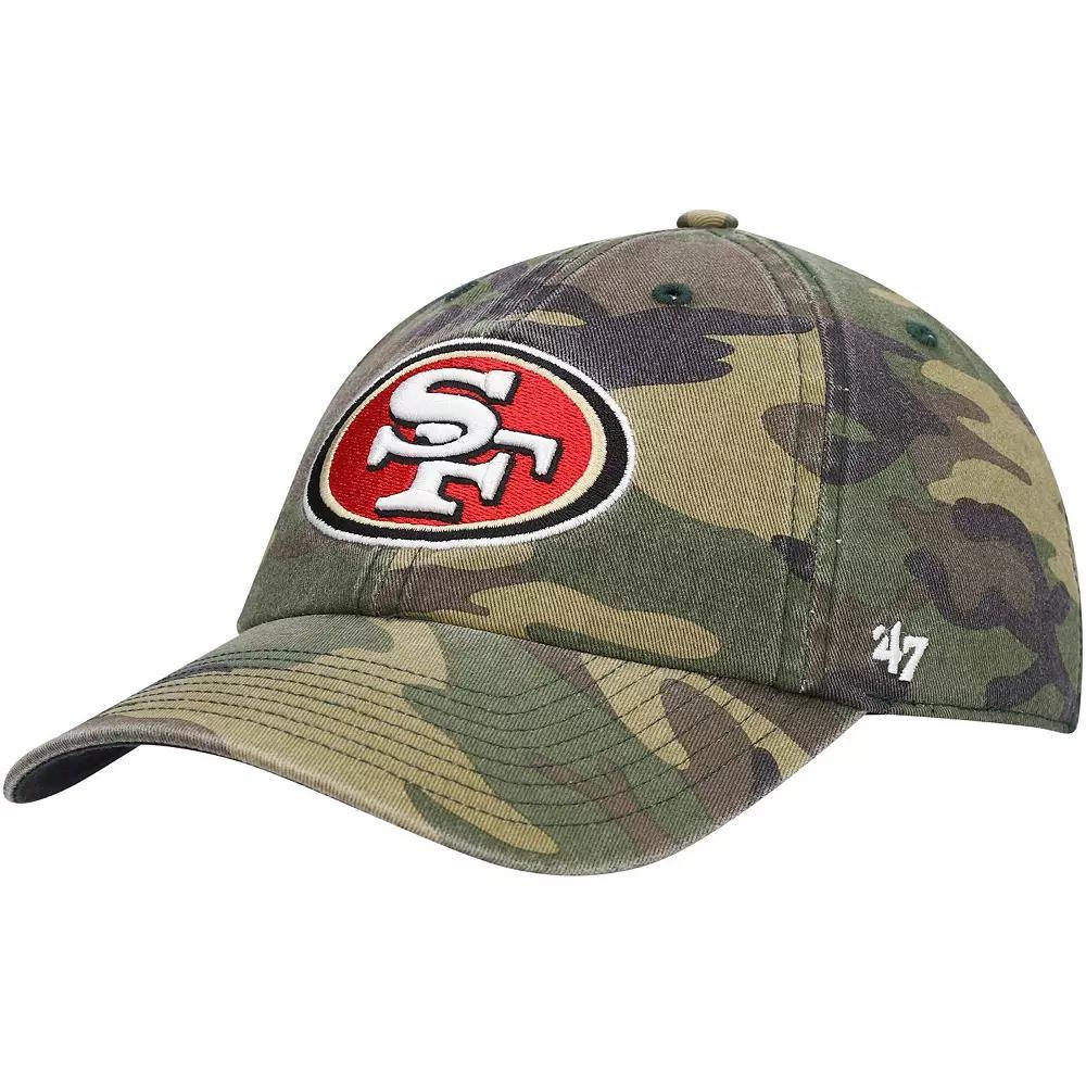 Men's '47 Camo San Francisco 49ers Woodland Clean Up Adjustable Hat, Green Product Image