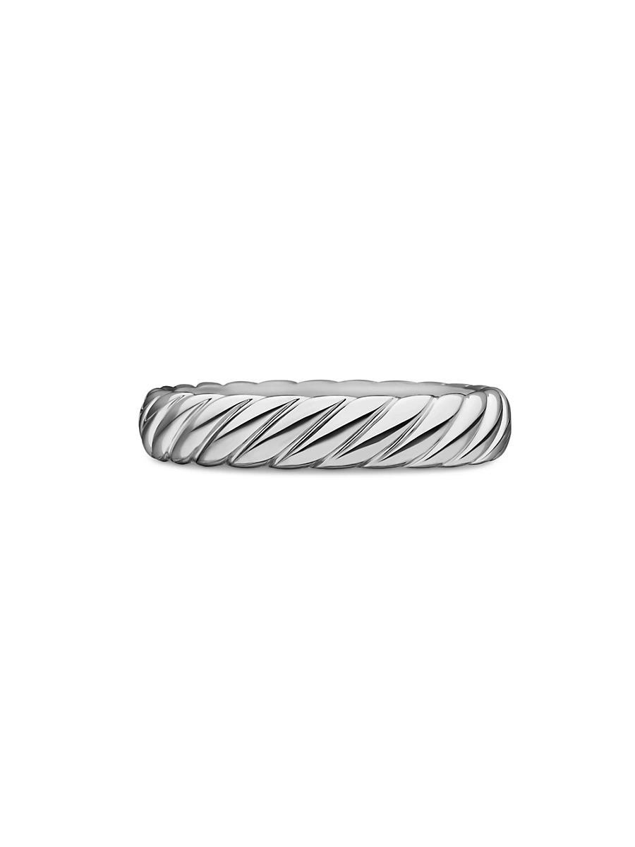 Mens Cable Band Ring in 18K White Gold, 5MM Product Image