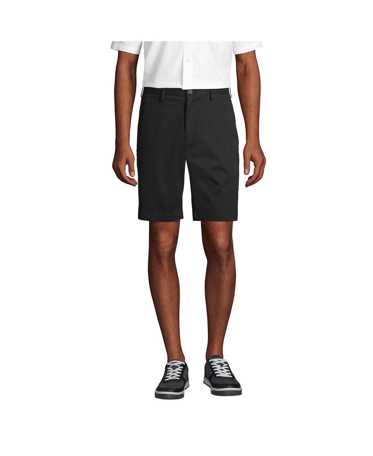 Men's Lands' End Classic-Fit 9-inch No-Iron Chino Shorts, Size: 34, Black Product Image