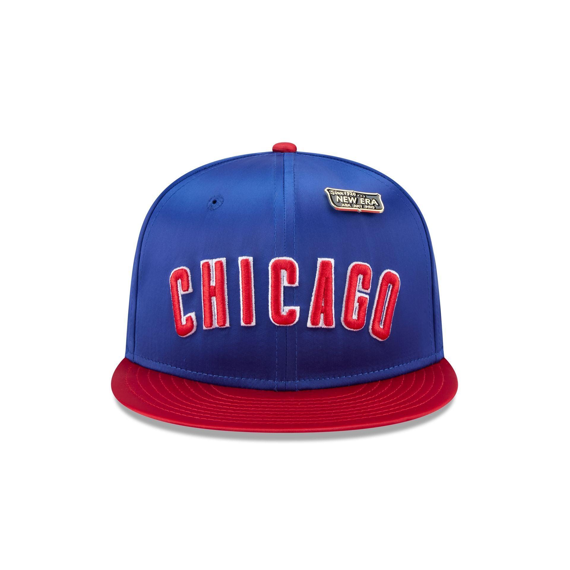 Chicago Cubs Satin Pin 9FIFTY Snapback Hat Male Product Image