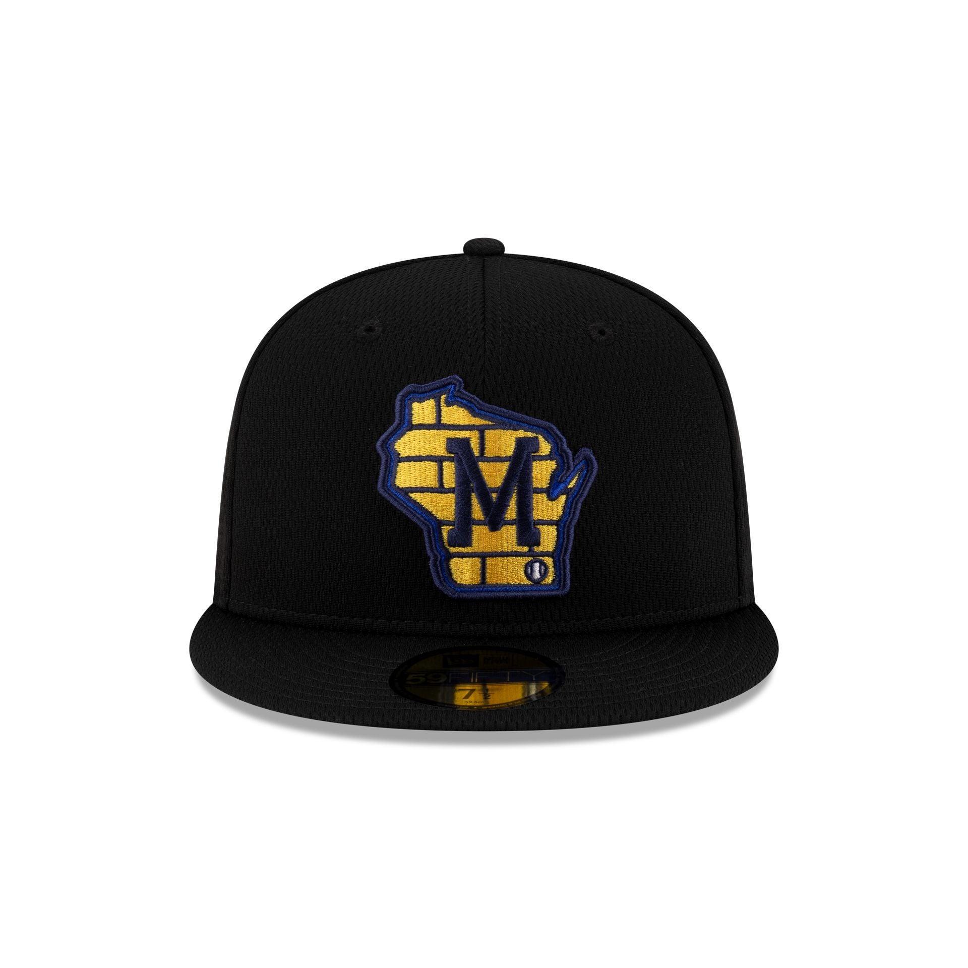 Milwaukee Brewers 2025 Clubhouse Alt Black 59FIFTY Fitted Hat Male Product Image