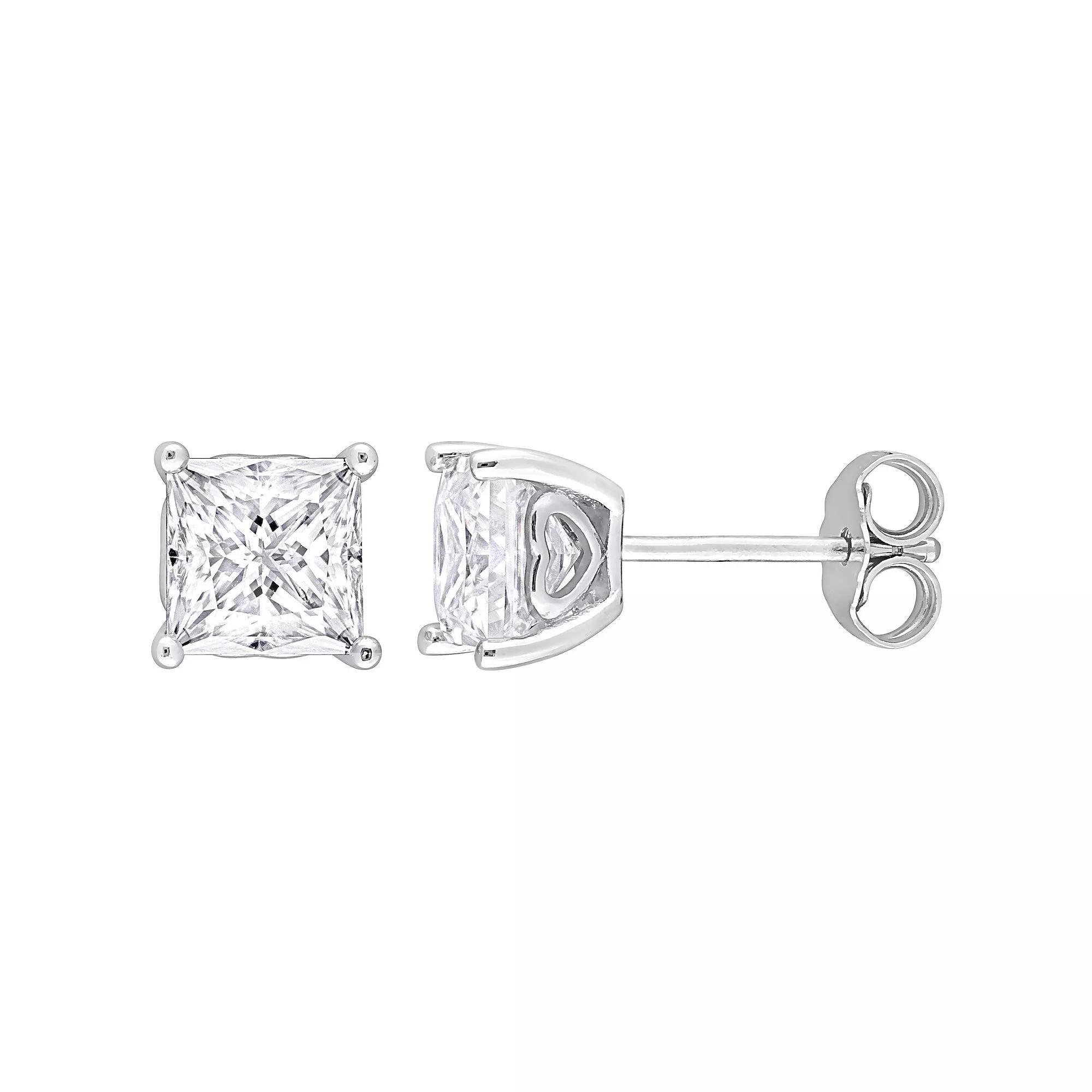 Stella Grace Sterling Silver 2-1/2 Carat T.W. Lab-Created Moissanite Square Stud Earrings, Women's Product Image