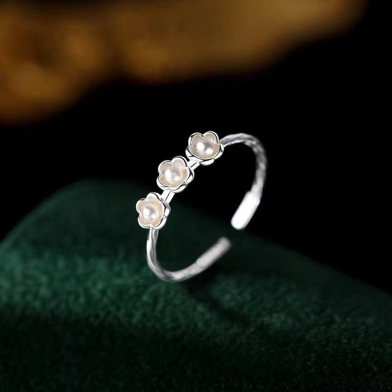 925 Sterling Silver Flower Open Ring Product Image