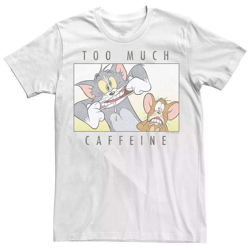 Big & Tall Tom And Jerry Too Much Caffeine Graphic Tee, Men's, Size: 5XL, White Product Image