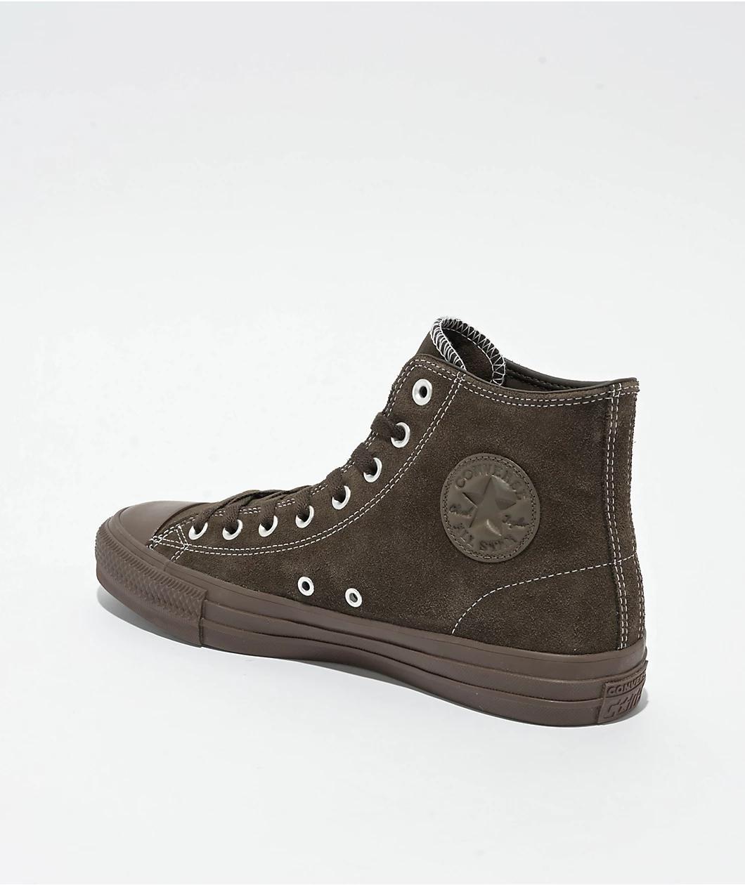 Converse Chuck Taylor All Star Pro Hi Fresh Brew & Brown Suede Skate Shoes Product Image