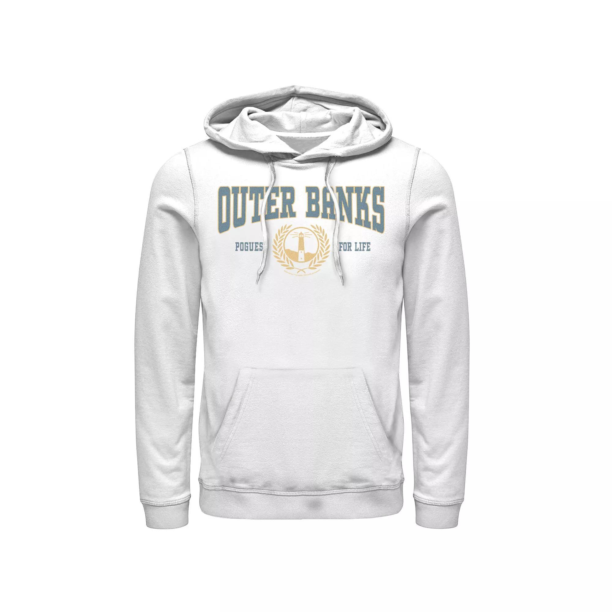 Men's Outer Banks Collegiate Style Crest Hoodie, Boy's, Size: Large, White Product Image