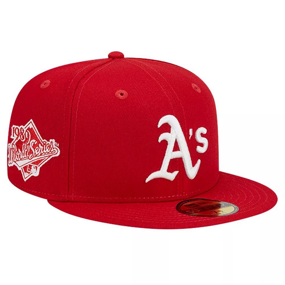 Men's New Era Red Oakland Athletics Logo 59FIFTY Fitted Hat, Size: 7 1/4 Product Image