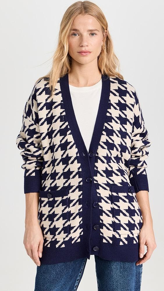 English Factory Knit Houndstooth Cardigan | Shopbop Product Image