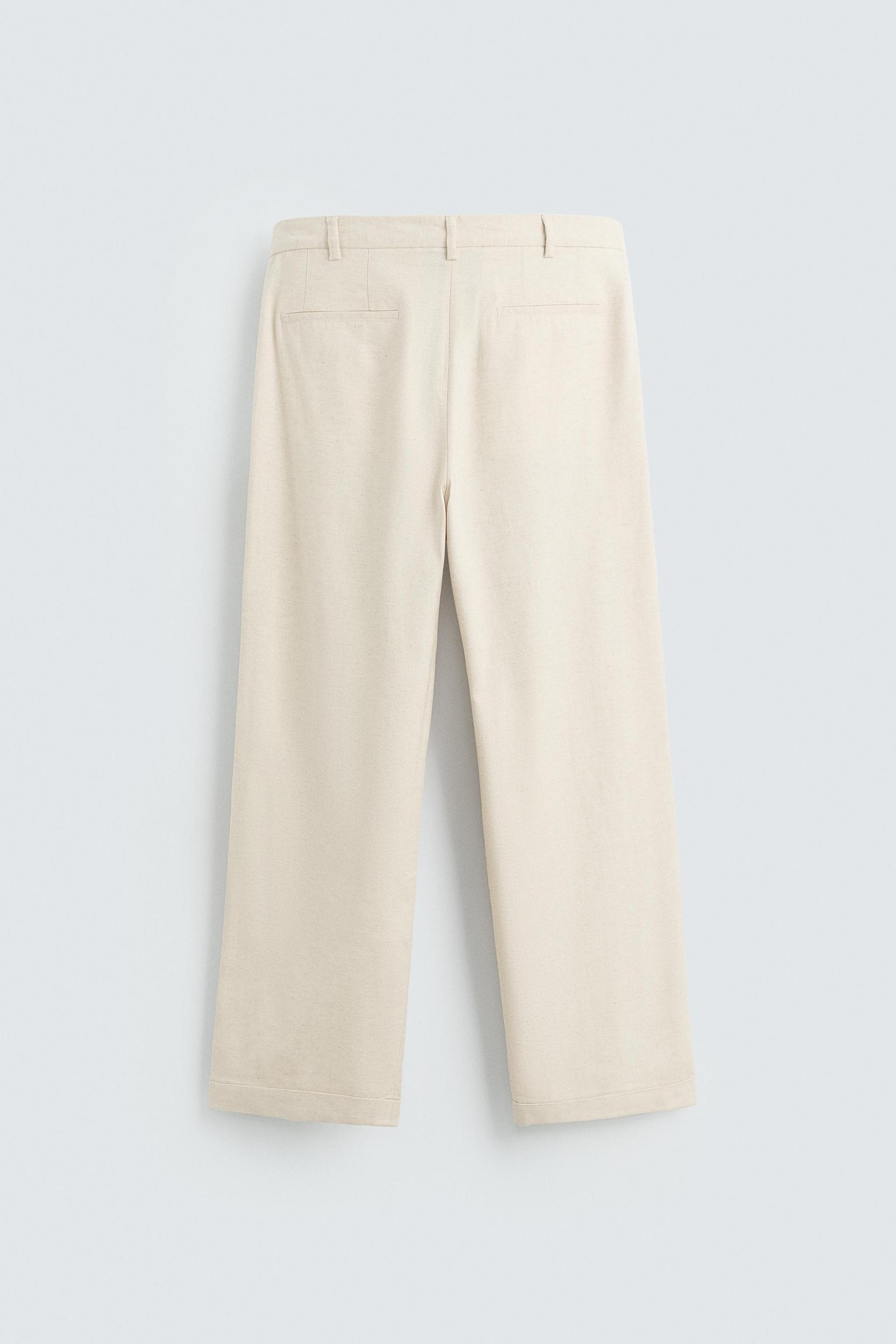 COTTON - LINEN PLEATED PANTS Product Image
