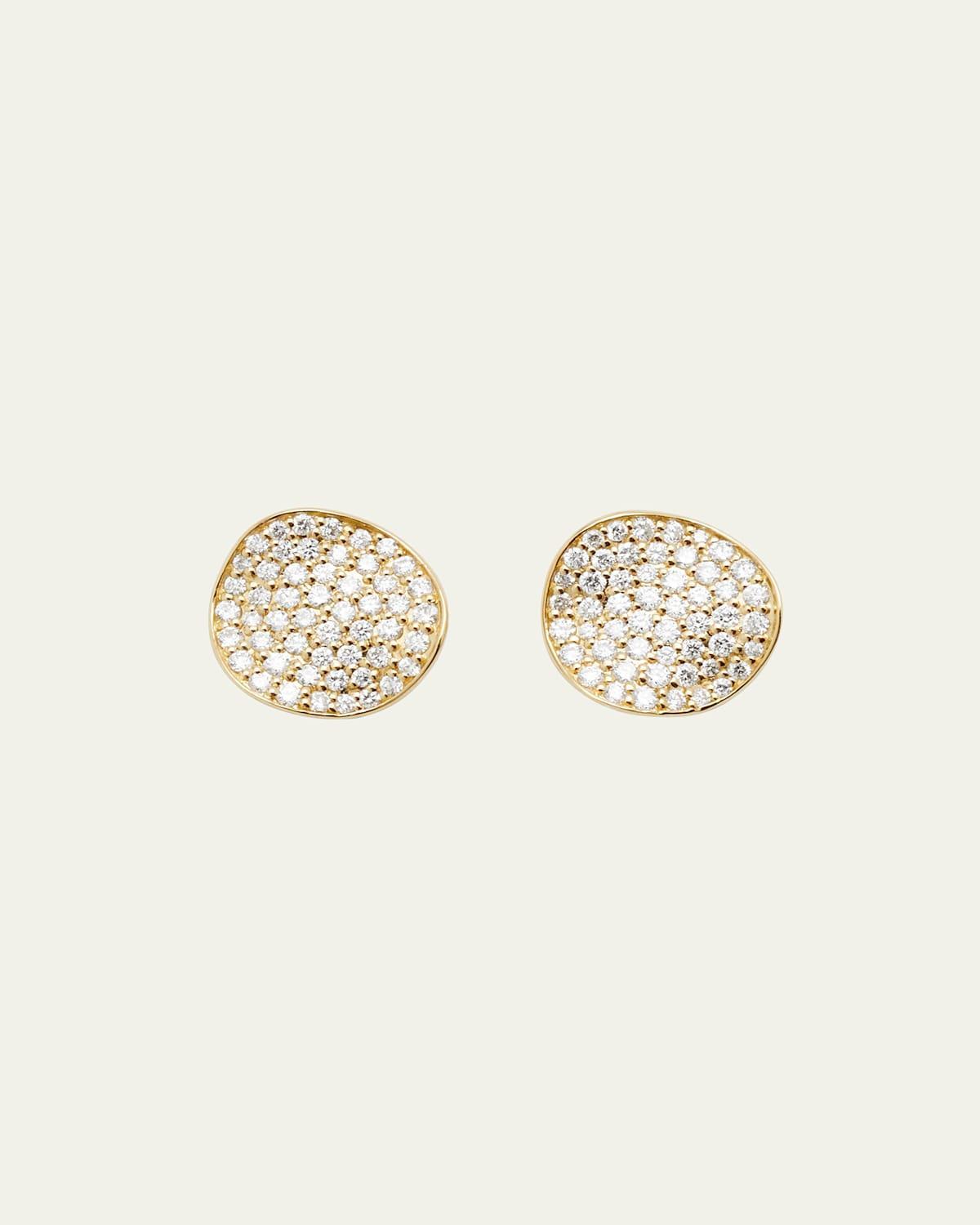 Small Flower Stud Earrings in 18K Gold with Diamonds Product Image