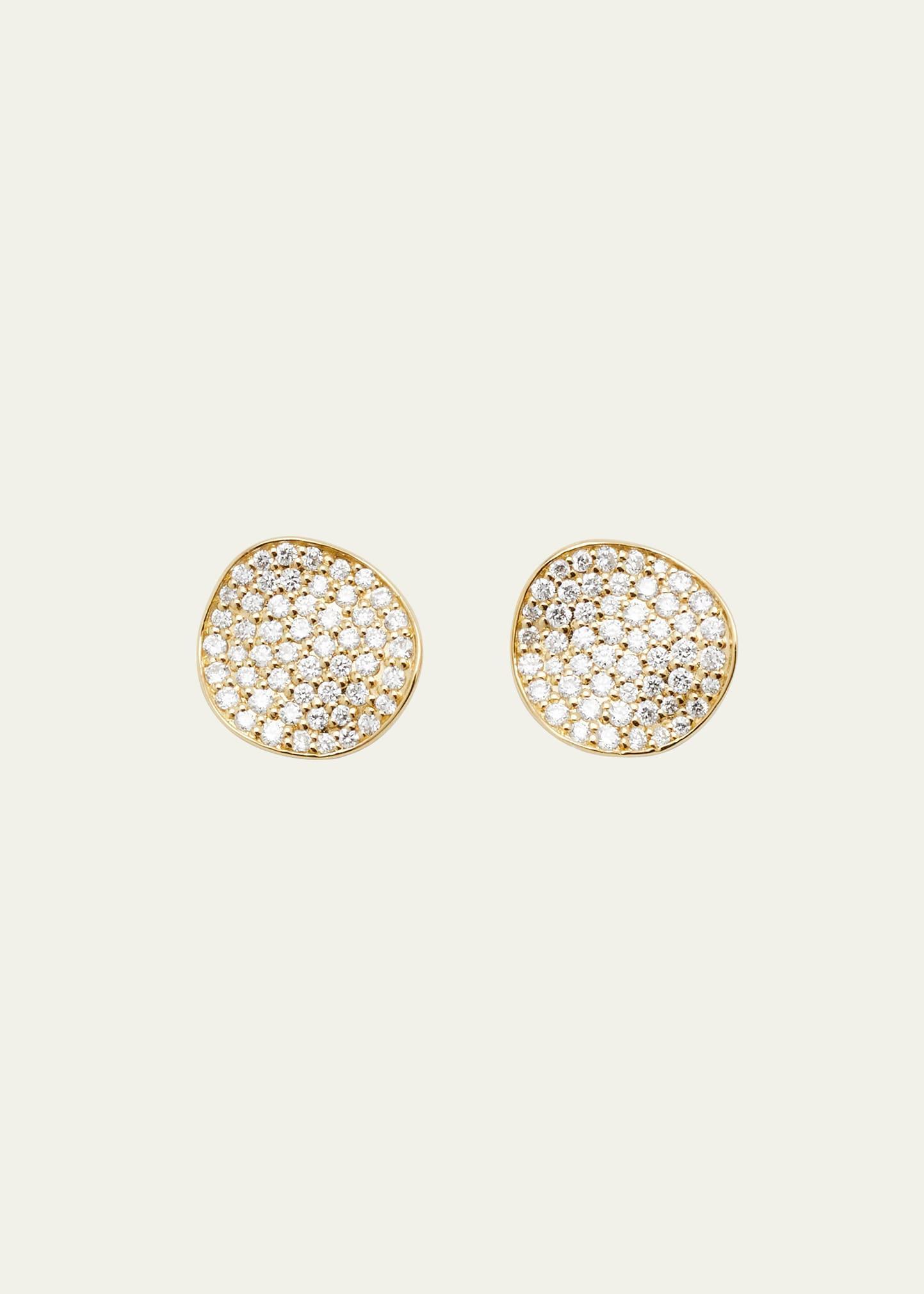 Small Flower Stud Earrings in 18K Gold with Diamonds Product Image