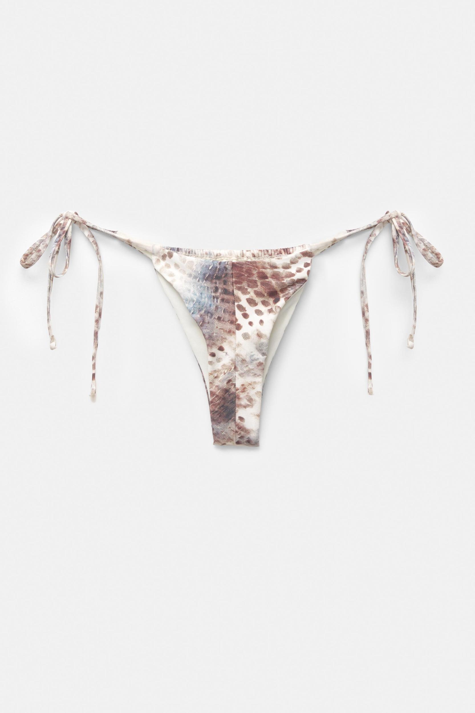 Printed bikini bottoms with gathering Product Image