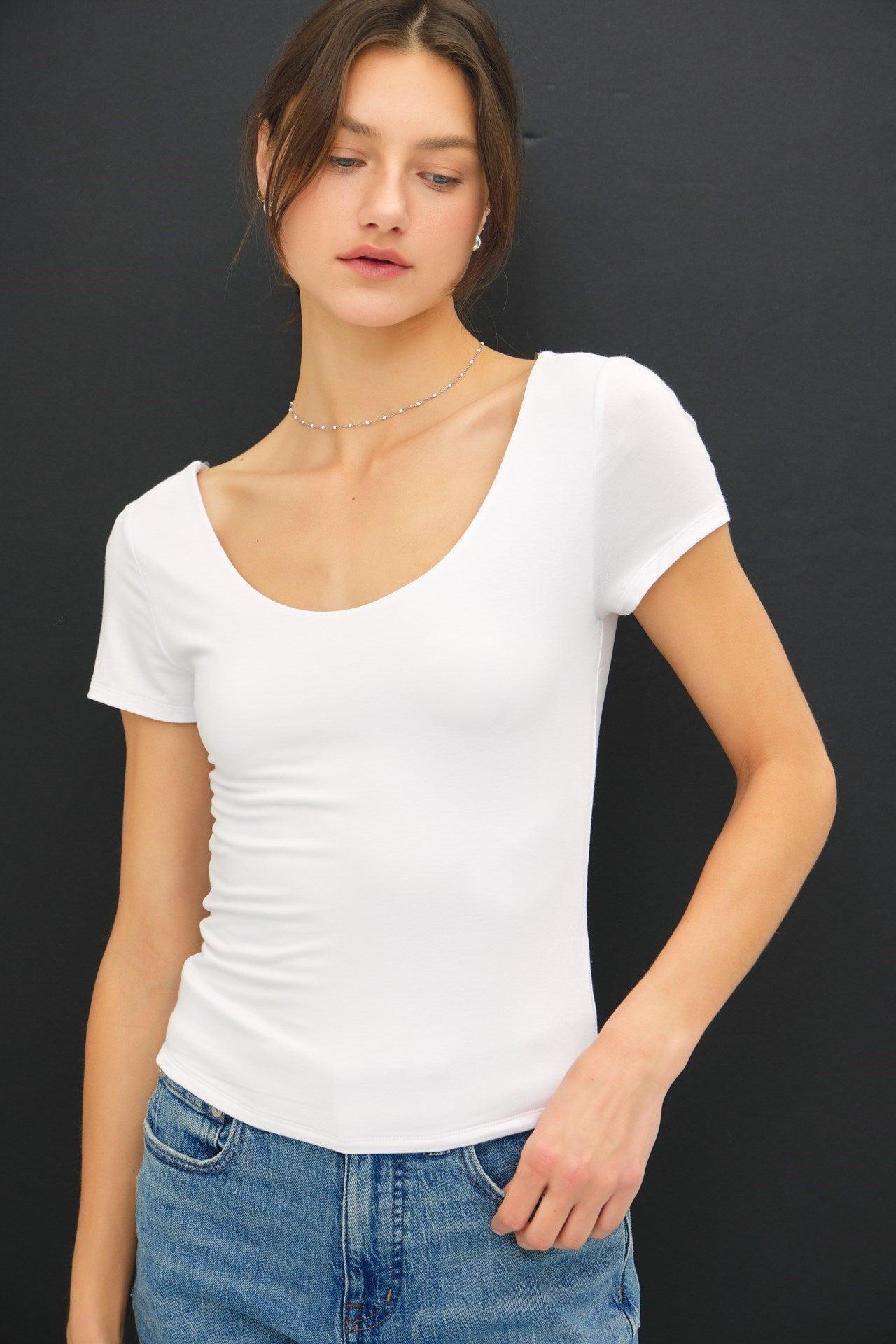 UB BASICS: EASY DOES IT SCOOP NECK TOP Product Image