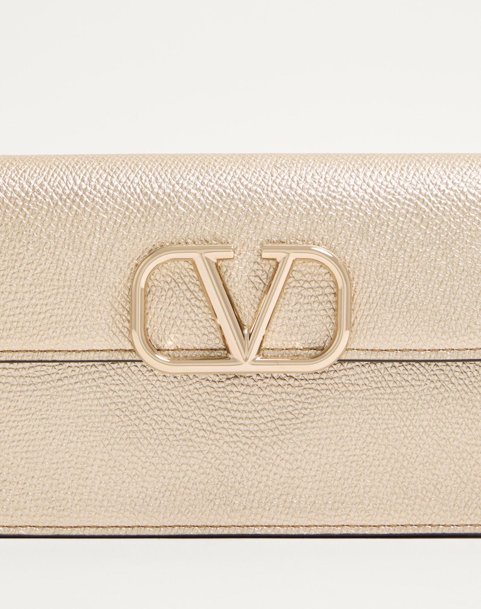 Vlogo Signature Metallic Grainy Calfskin Wallet With Chain Product Image
